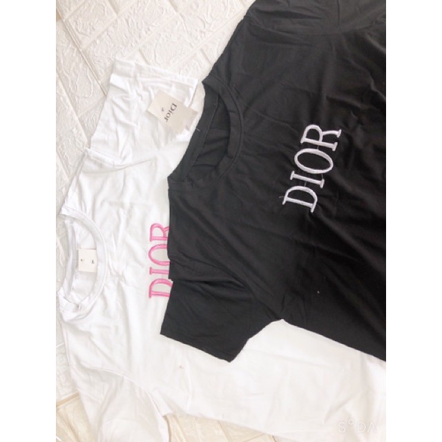 áo thun nữ thêu chữ ddyor phom rộng chất cotton xịn
