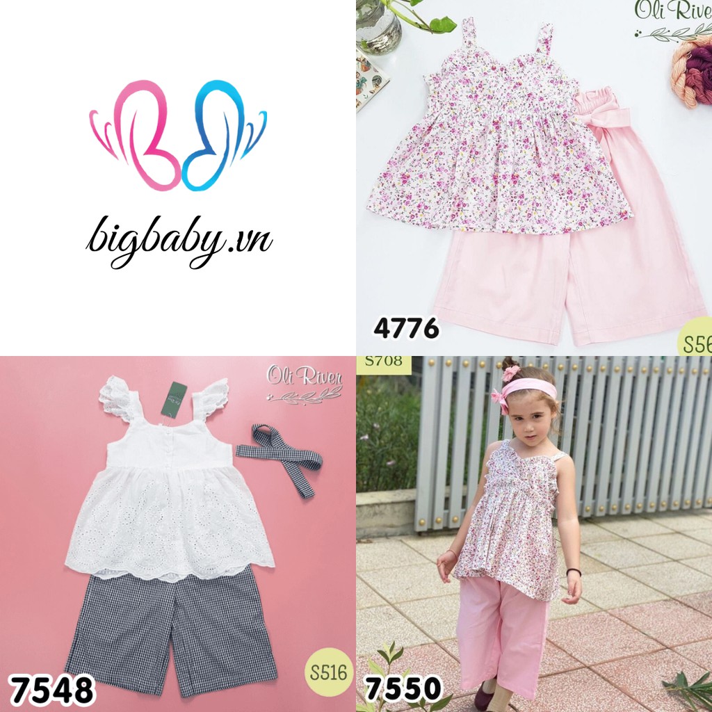 Bộ Lửng Hai Dây Bé Gái Oliriver Cho Bé Từ 15-28KG