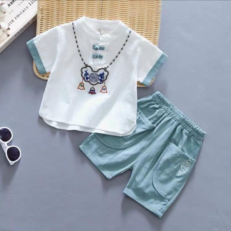 Bộ Đũi Cộc Tay Pos Chất Vải Thoáng Mát Thấm Hút Mồ Hôi Cho Bé Trai Bé Gái Từ 6Kg Đến 28Kg Thời Trang Trẻ Em Ken Store