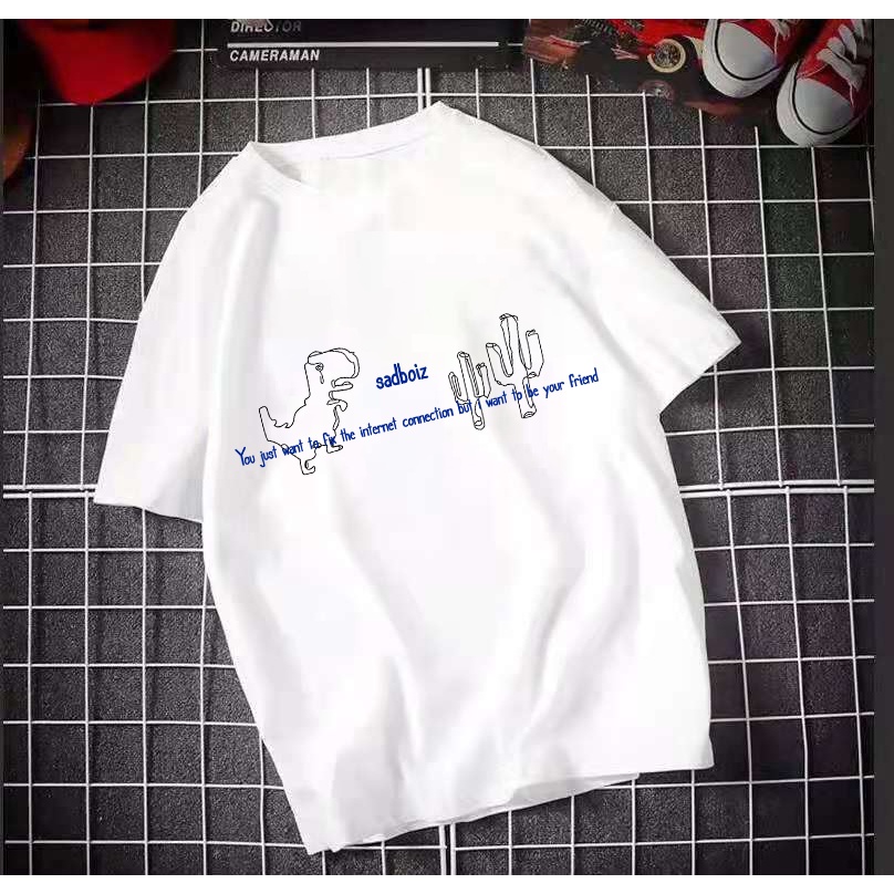 Áo thun tay lỡ form rộng saidboiz in khủng long dino 2 mặt hot trend 2022 - The OHara Fashion SAD4