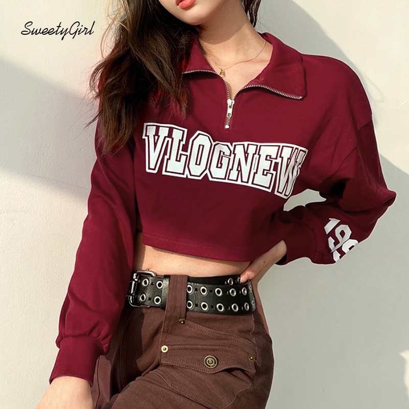 Áo Thun Dáng Rộng Tay Dài In Chữ Thời Trang Dành Cho Nữ 2022