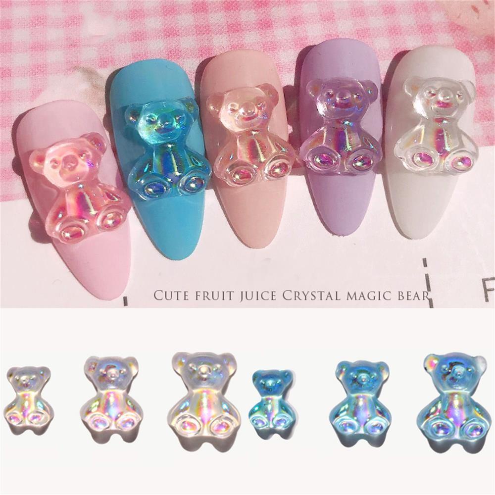 Set 3 Phụ Kiện Trang Trí Hình Gấu 3D Dễ Thương|Phụ Kiện Trang Trí Móng Tay Lấp Lánh Xinh Xắn