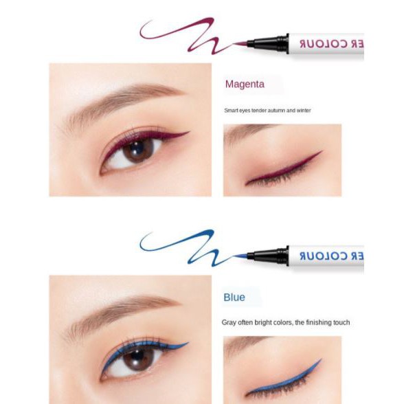 Bút kẻ mắt nước Kiss Beauty Eyeliner Colour nhiều màu, chống trôi nội địa Trung NPP Shoptido | BigBuy360 - bigbuy360.vn