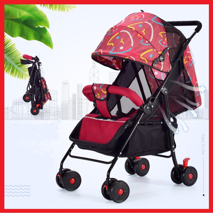 🍁 Xe đẩy gấp gọn  2 chiều có nhạc và bàn ăn xeđẩy cho bé