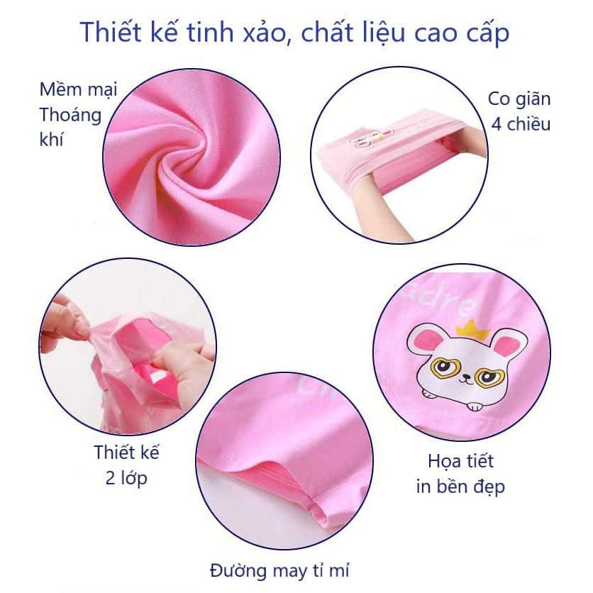 Set 4 Quần Chip Đùi Cao Cấp Cho Bé Gái - Quần Chip Bé Gái Cotton Trơn Mịn, Co Giãn 4 Chiều, Thấm Hút Link Card - Timikid