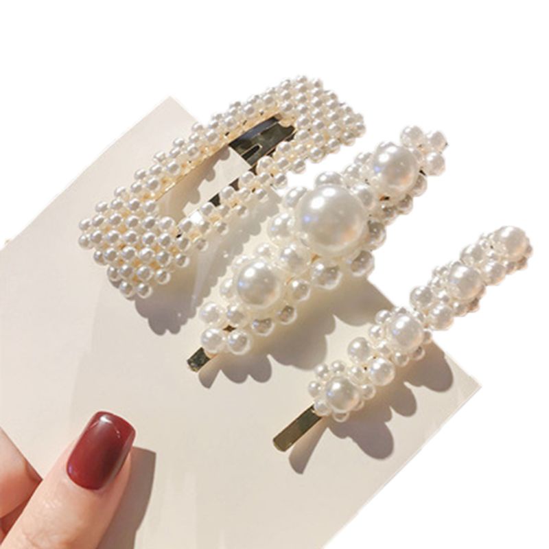 Set 3 Kẹp Tóc Hợp Kim Phong Cách Hàn Quốc Sang Trọng Dành Cho Nữ