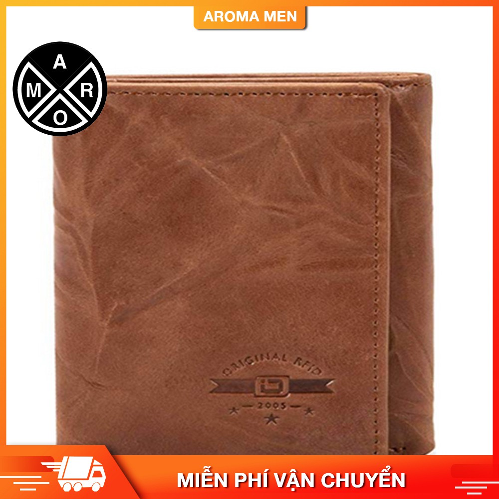 Ví nam da thật thiết kế đứng mạnh mẽ nam tính AMV56 - SHOP.AROMA