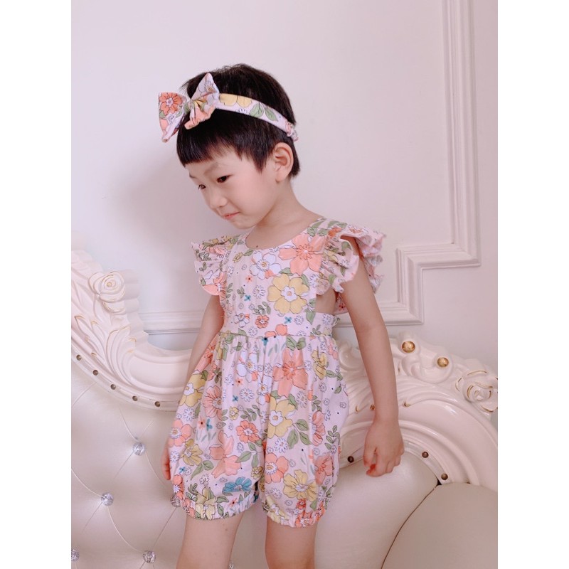 Bộ Jumsuit Body bé gái[𝑻𝑨̣̆𝑵𝑮 𝑲𝑬̀𝑴 𝑻𝑼𝑹𝑩𝑨𝑵  ] NHƯ Ý HOUSE'S- BODY HOA THÔ LỤA