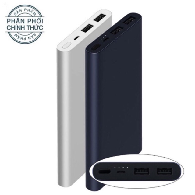 Pin dự phòng mi gen 2 10.000mah 2 cổng sạc