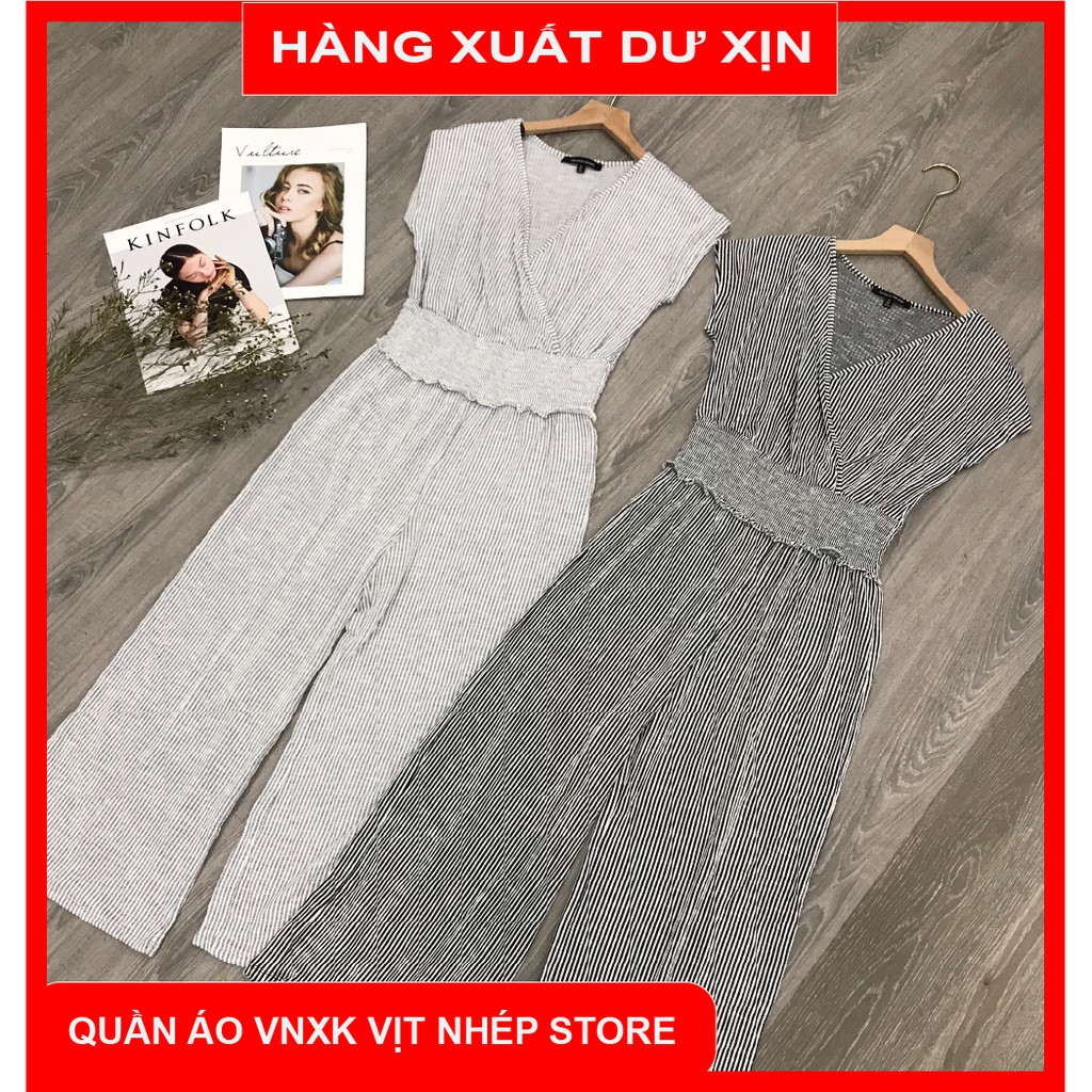 Jumpsuit Ống Suông Siêu Đẹp Xuất Dư Xịn Đét | Jumpsuit Ống Suông Kẻ Sọc Sang Chảnh
