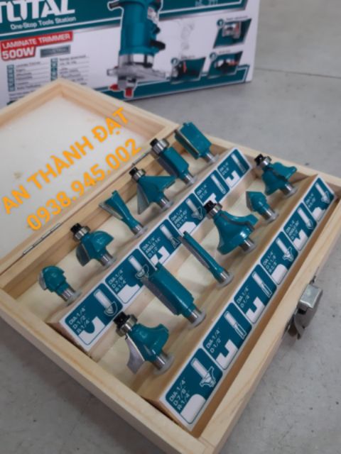 BỘ 12 MŨI PHAY CỐT 6.3MM TOTAL TACSR0104121