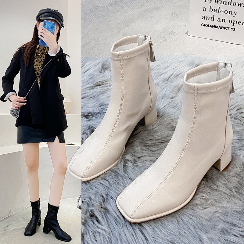 ❄❄ Boot Mũi Vuông 2 Đường May Xéo Cá Tính❄❄