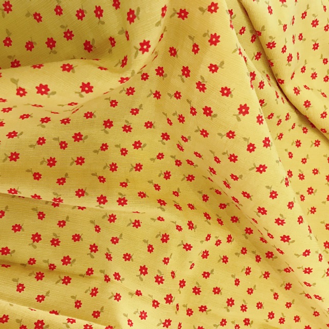 vải đũi linen hoa sao nhỏ mềm mát may váy bộ siêu xịn