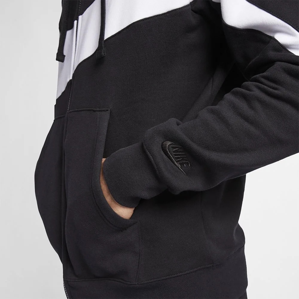 NIKE - Áo khoác nỉ thể thao nam nữ Nike Sportswear HBR Big Swoosh Jacket chính hãng - Đen x Trắng