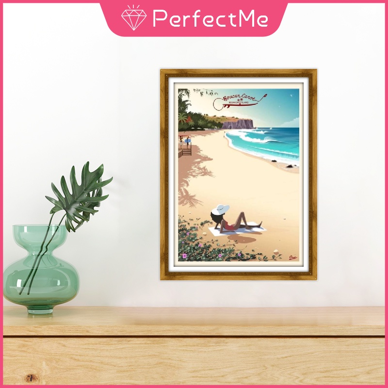 Bộ tranh đính đá 5D họa tiết phong cảnh thành phố độc đáo kích thước 30x40cm DIY dùng trang trí