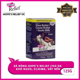 Xà bông diệt khuẩn dưỡng ẩm sữa dê và bơ ca cao Hope’s Relief Soap Goat’s Milk , shea$Cocoa125g