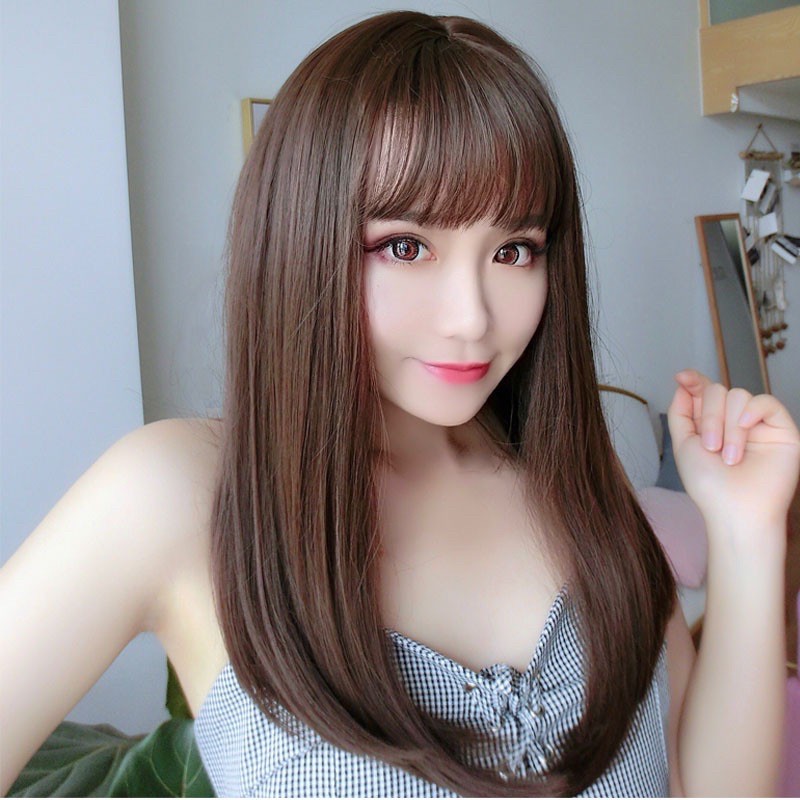 &lt;Ảnh Thật&gt; Tóc giả cúp lửng mái thưa dễ thương ms1799