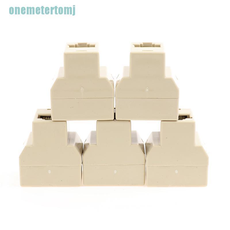 【ter】5Pc 1 To 2 Way Network Cable RJ45 Female Splitter Connector Adapter for Computer