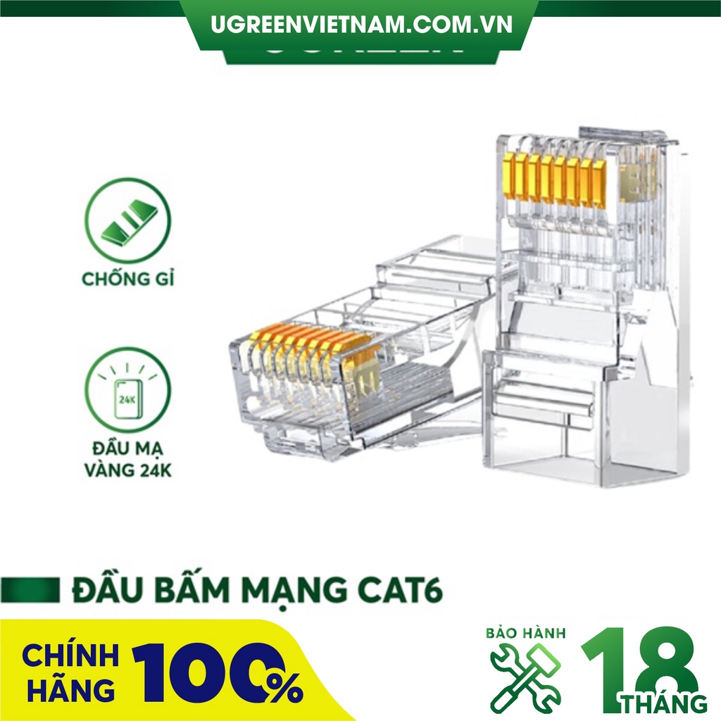 Hạt mạng RJ45 Cat6 chính hãng Ugreen cao cấp