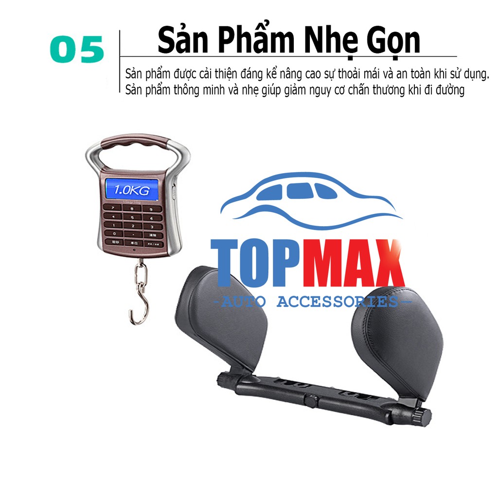 Gối Tựa Đầu Ô Tô - Gối Tựa 2 Bên Khi Ngủ Gật - Da PVC Cao Cấp