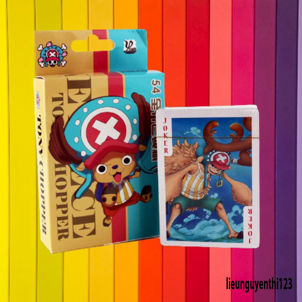 (hàng về) Bộ bài tú lơ khơ One Piece, rozo, choper , luffy, naruto bộ bài tây 54 lá