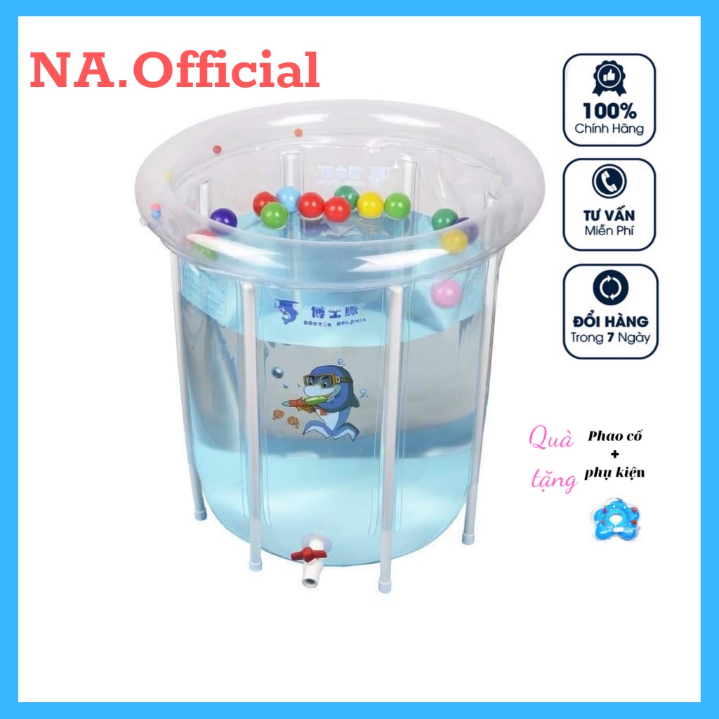 Bể bơi đứng DOCTOR DOLPHIN cho trẻ sơ sinh, bể bơi trong nhà cho bé tập float phát triển chiều cao