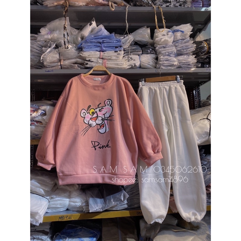 [FREESHIP 50K] Bộ nỉ báo hồng siêu cưng form rộng, bộ nỉ nữ Ulzang | BigBuy360 - bigbuy360.vn