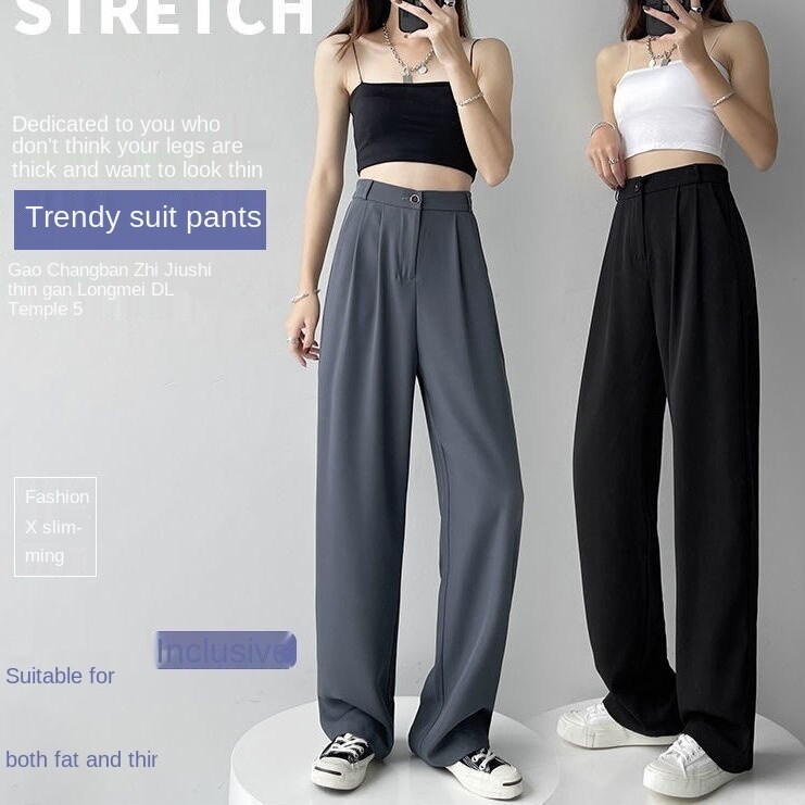 Quần dài ống rộng lưng cao lụa trắng size lớn thời trang mùa hè cho nữ