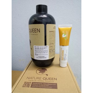 Combo_Dầu gội Nature Queen 480ml _tặng kèm kem đánh răng Dược liệu Thái Dương 20g