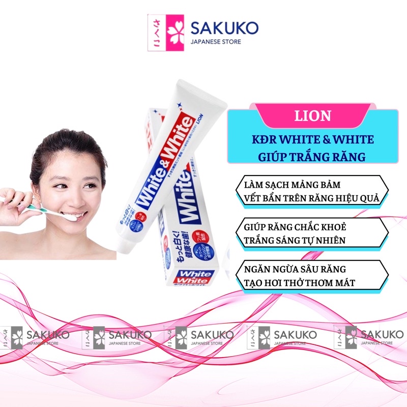 Kem Đánh Răng Trắng Răng Nhật Bản WHITE & WHITE - SAKUKO