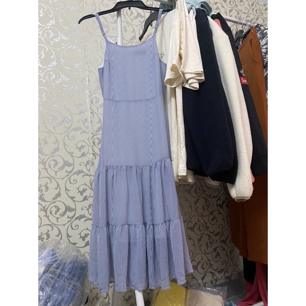 Đầm sọc voan hai dây