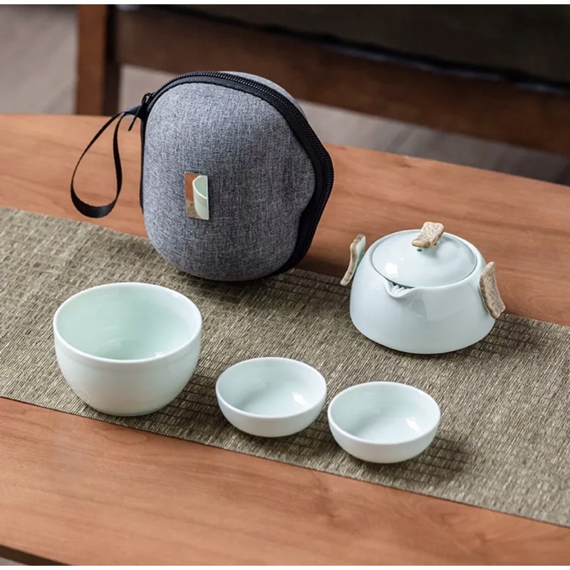 Bộ trà dã ngoại du lịch xếp gọn thành trái táo rất gọn nhẹ xinh xắn