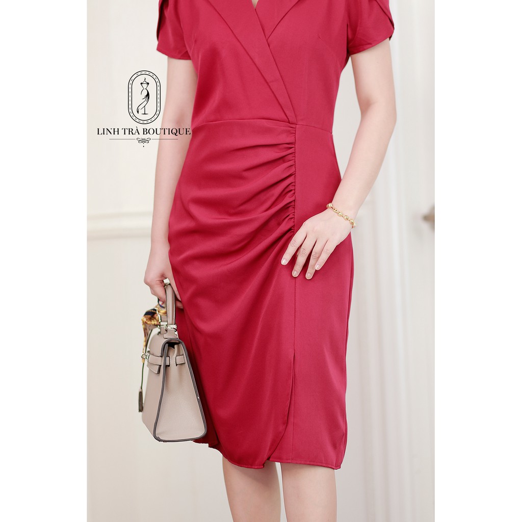 Đầm trung niên cao cấp [LINH TRÀ] đầm suông có nhúng bụng chất vải cotton lạnh cao cấp - mã TM 98 | BigBuy360 - bigbuy360.vn
