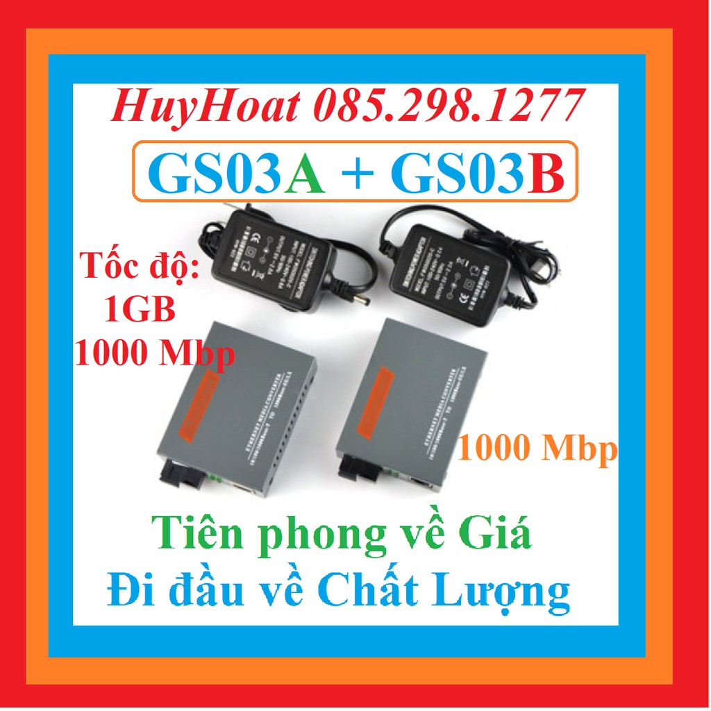 Bộ Chuyển Đổi Quang Điện Netlink HTB GS03 AB tốc độ cao Gigabit 1GB, 1 sợi GS3