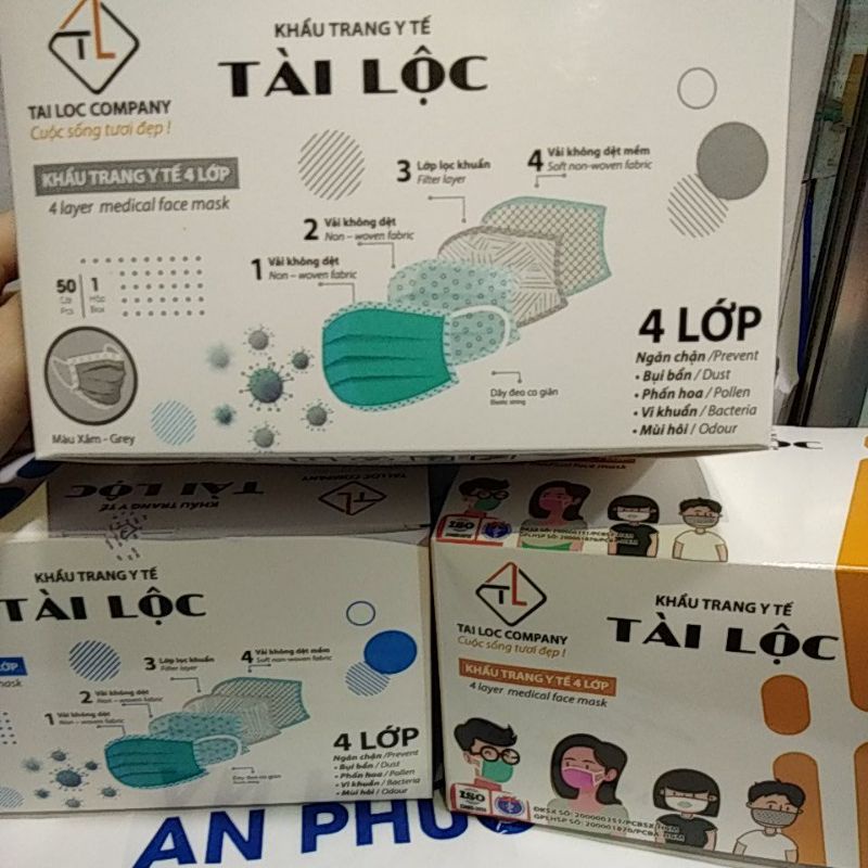 Khẩu trang y tế 4 lớp TÀI LỘC