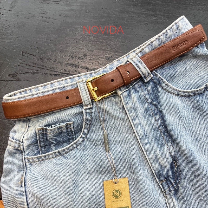 Dây Thắt Lưng Nữ Da Bò Cao Cấp, Dây Nịt Nữ Da Thật Chính Hãng Novida