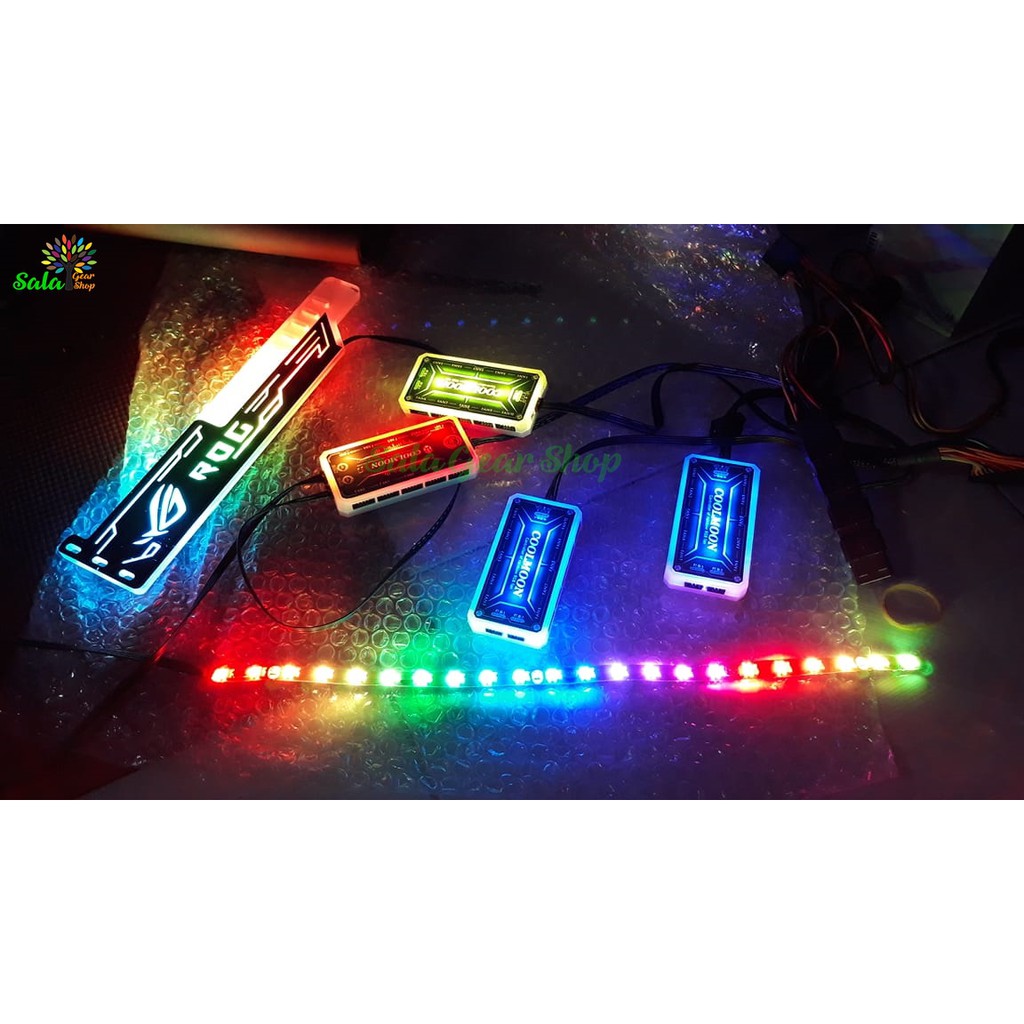 Bộ 3 Quạt +1 Hub RGB Coolmoon V2 ( Kit 3 quạt+1 Hub  )