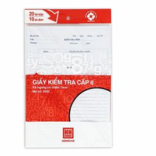 Giấy kiểm tra kẻ ngang Hồng Hà 4932
