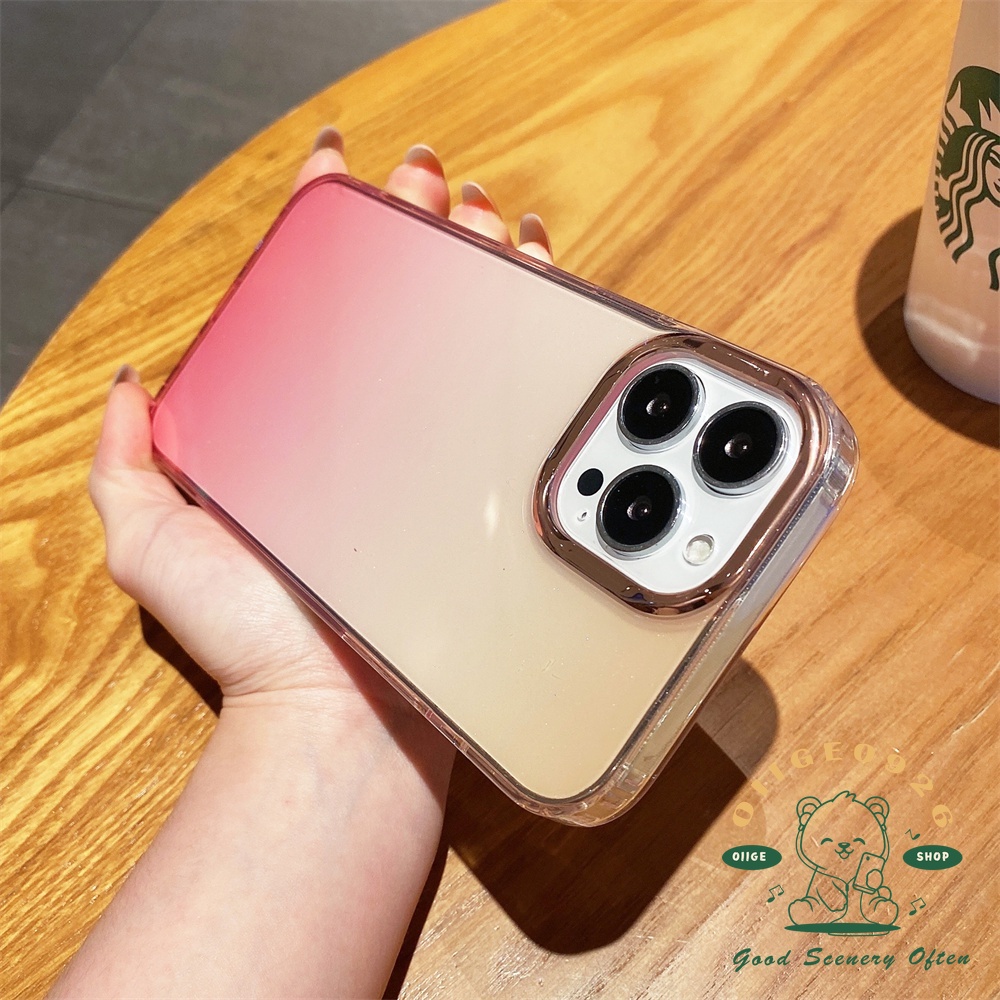 Ốp Điện Thoại TPU Trong Suốt Mạ Điện Hai Màu gradient Lấp Lánh Chống Rơi Cho Iphone 13 12 11 Pro Max