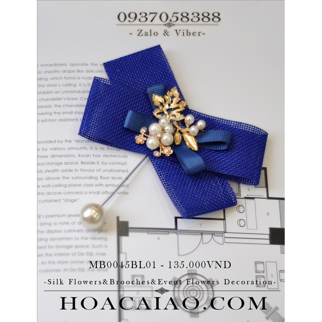 Brooch hoa cài áo unisex MB0045BL01