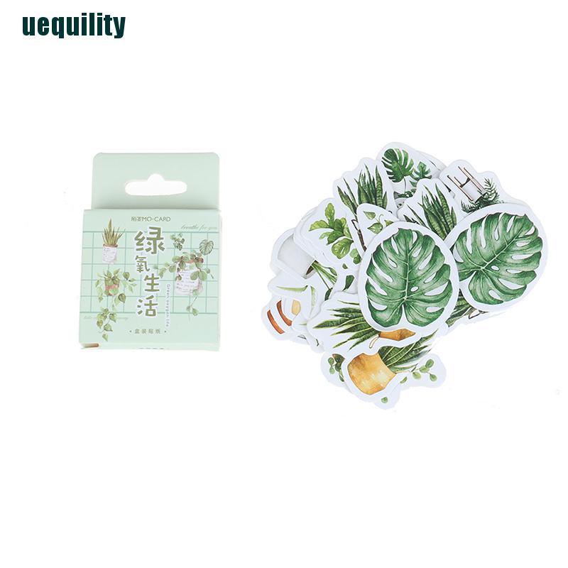 [uequility] 45pcs green leaves tree life plants DIY Diary Craft Stickers Scrapbooking decor