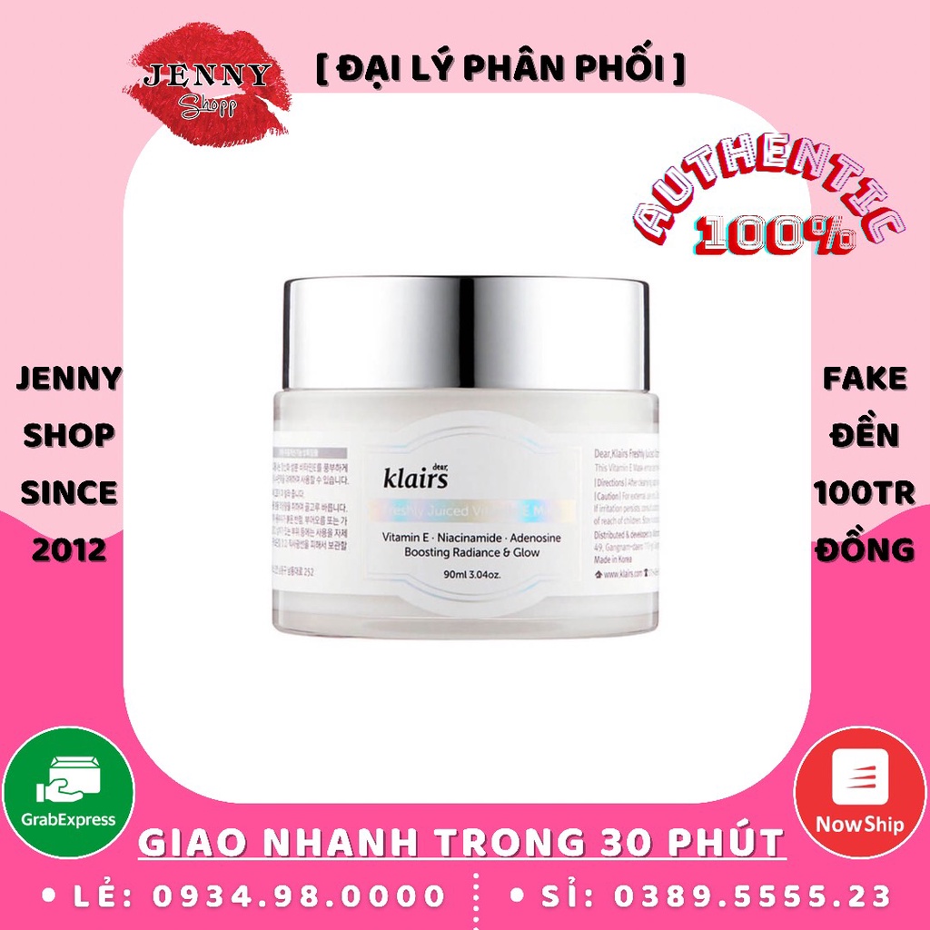 Mặt Nạ Ngủ Klairs Freshly Juiced Vitamin E Mask 90g