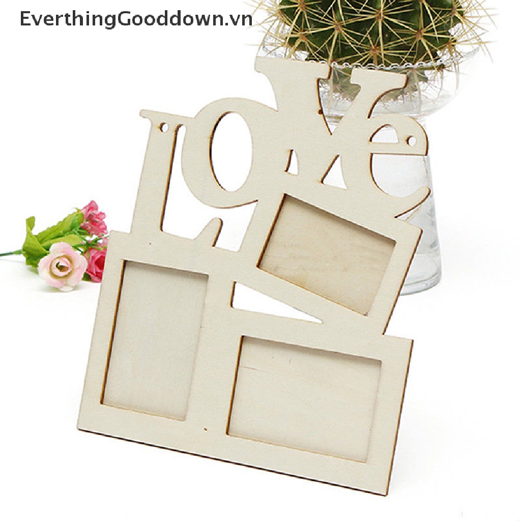 Khung Ảnh Gỗ Khắc Chữ Love Mới