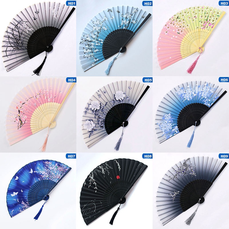 Quạt Xếp Cầm Tay Bằng Tre Phong Cách Trung Hoa Cổ Điển Mới