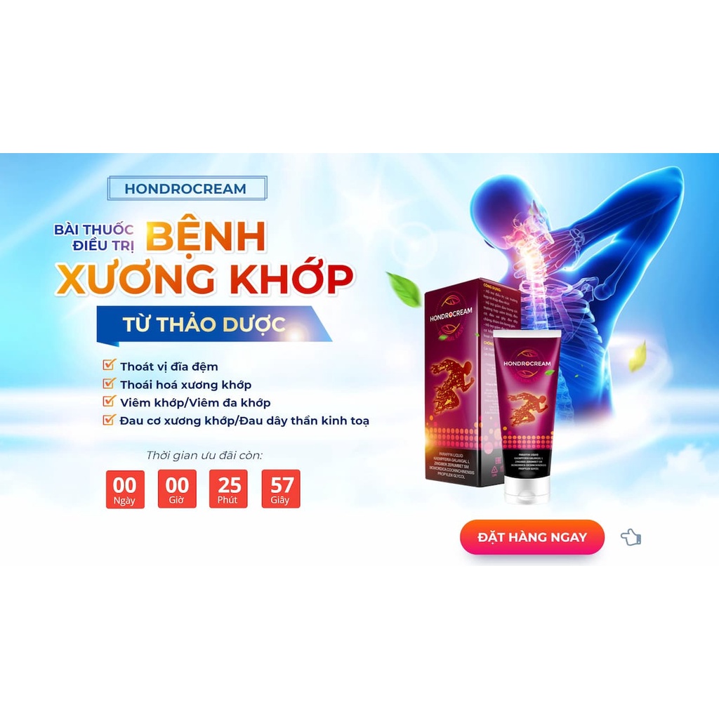 [DATE 21/04/23] Kem xoa bóp chiết xuất thảo dược Hondrocream giảm đau nhức xương khớp 70g