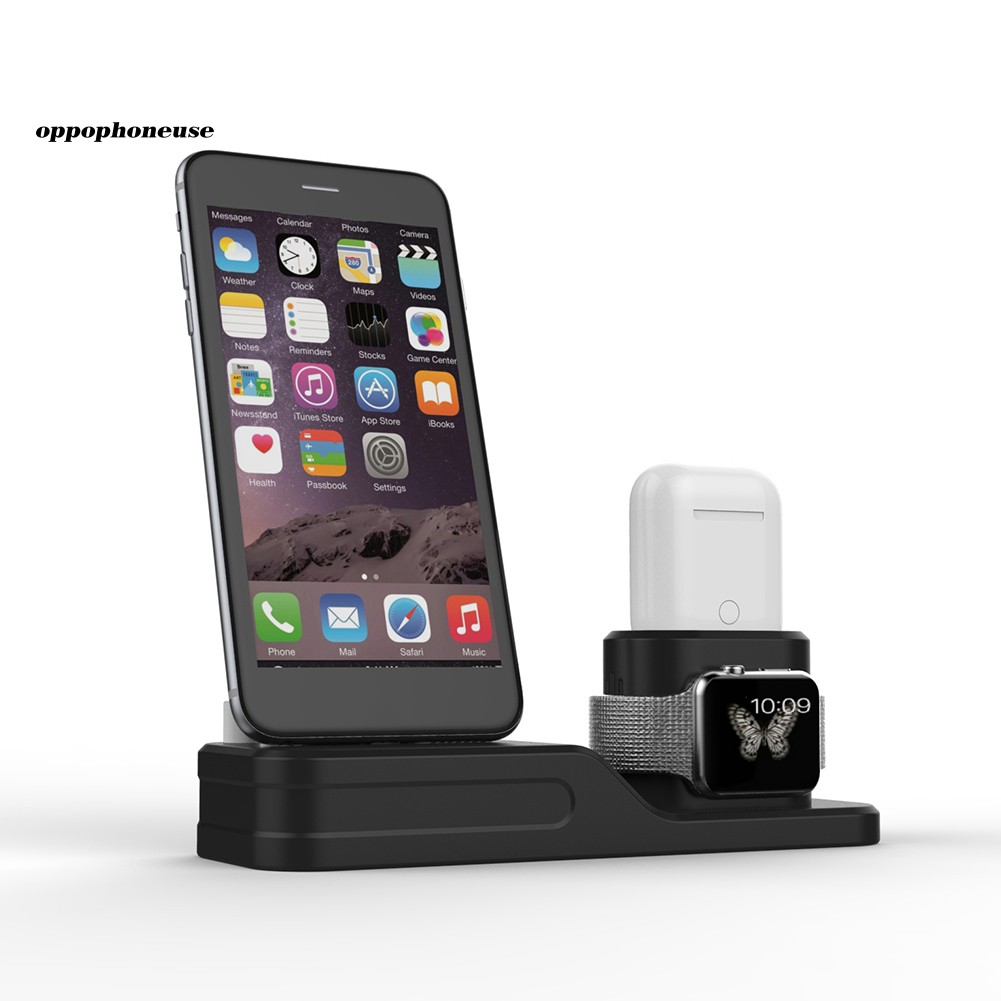 【OPHE】3 in 1 Desk Charging Stand Dock Charger Station for Apple iPhone iWatch AirPods