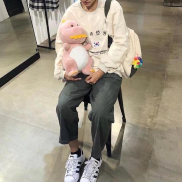 Áo Sweater Cờ Hàn Màu Kem Nam Nữ Unisex