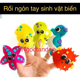 Rối ngón tay sinh vật biển, đạo cụ dạy học mầm non, đồ chơi thông minh cho trẻ