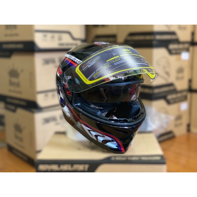Mũ Bảo Hiểm Fullface 2 Kính M266 Màu Đen Bóng Lên Tem S1000 RR Cực Đẹp, Tặng túi đựng nón và BH 12 tháng