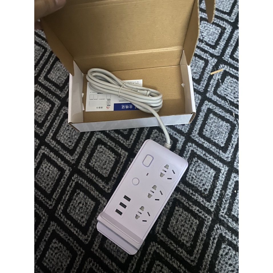 Ổ cắm điện đa năng thông minh có sạc không dây, 3 cổng USB 5v sạc nhanh, ổ chịu tải 2500W, tiết kiệm 30 kilowatt giờ